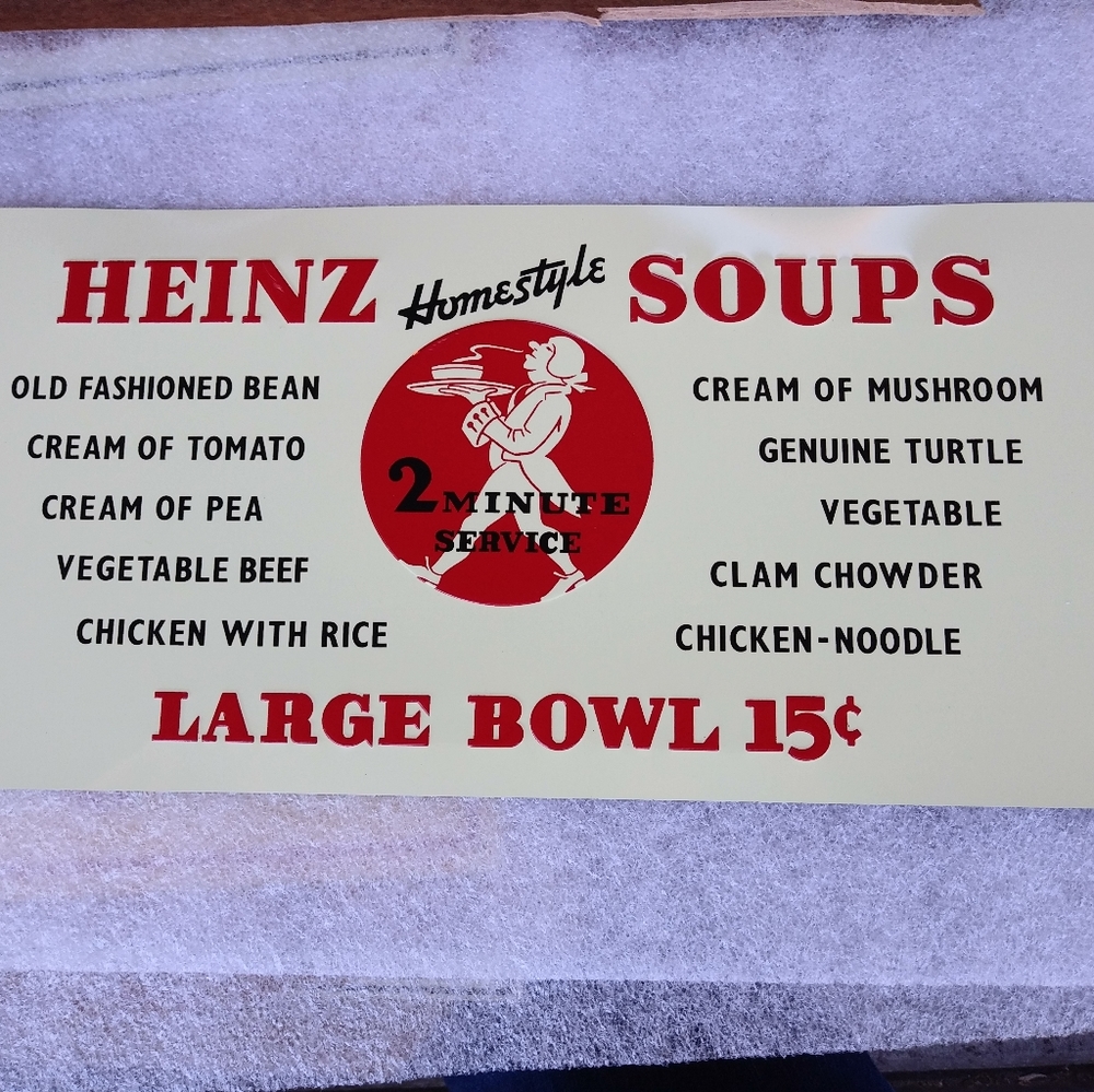 Heinz Soups retro metal sign